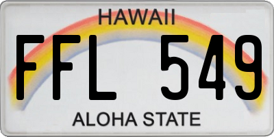 HI license plate FFL549