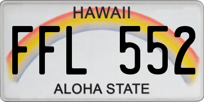 HI license plate FFL552