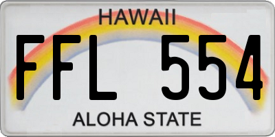 HI license plate FFL554
