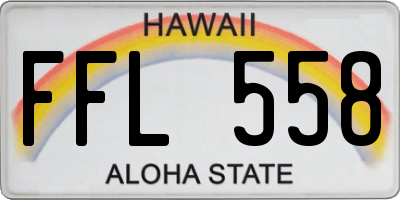 HI license plate FFL558