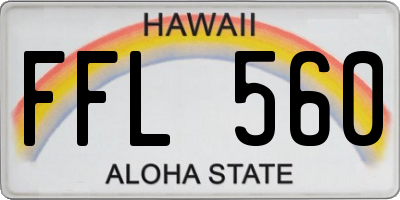 HI license plate FFL560