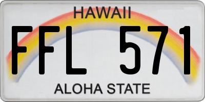HI license plate FFL571
