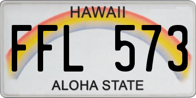 HI license plate FFL573