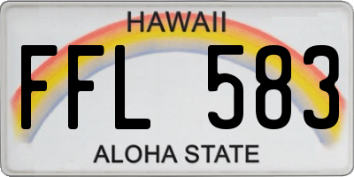 HI license plate FFL583