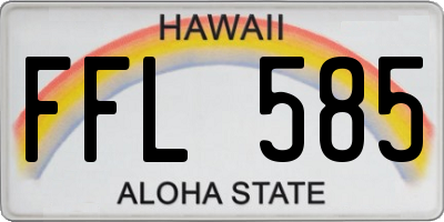 HI license plate FFL585