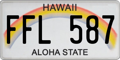 HI license plate FFL587