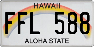 HI license plate FFL588
