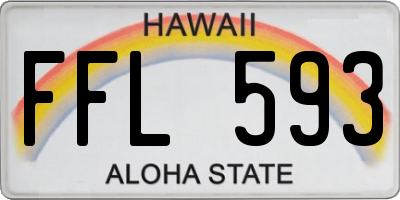 HI license plate FFL593