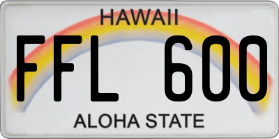 HI license plate FFL600