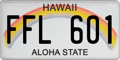 HI license plate FFL601