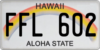HI license plate FFL602