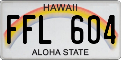 HI license plate FFL604