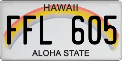 HI license plate FFL605