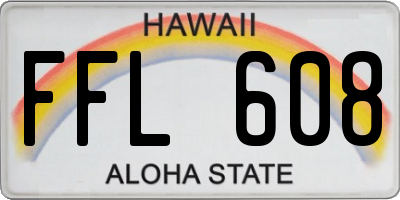 HI license plate FFL608