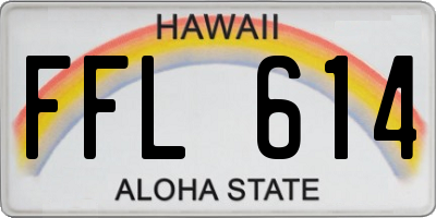 HI license plate FFL614