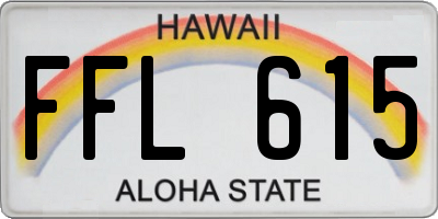HI license plate FFL615