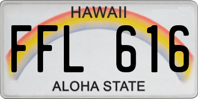 HI license plate FFL616
