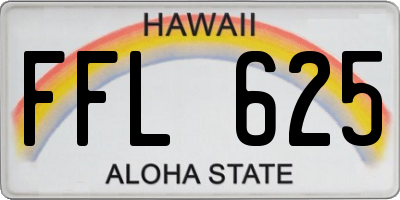 HI license plate FFL625