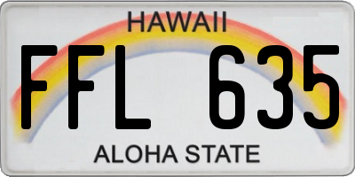 HI license plate FFL635