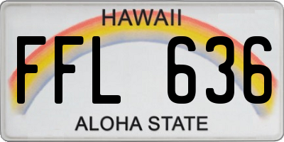 HI license plate FFL636