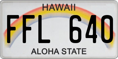 HI license plate FFL640