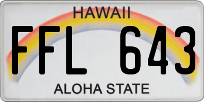 HI license plate FFL643