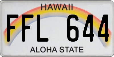 HI license plate FFL644