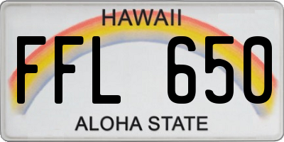 HI license plate FFL650