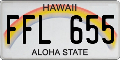 HI license plate FFL655