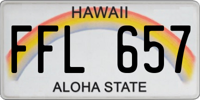 HI license plate FFL657