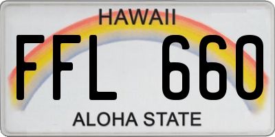 HI license plate FFL660