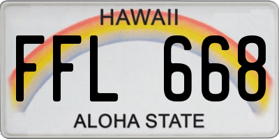 HI license plate FFL668