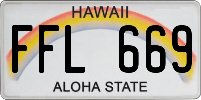 HI license plate FFL669