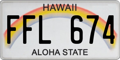 HI license plate FFL674