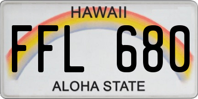 HI license plate FFL680