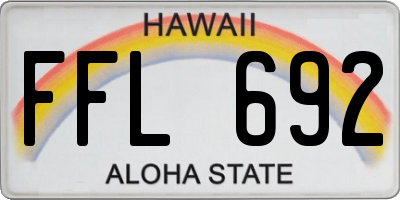 HI license plate FFL692