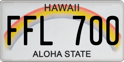 HI license plate FFL700