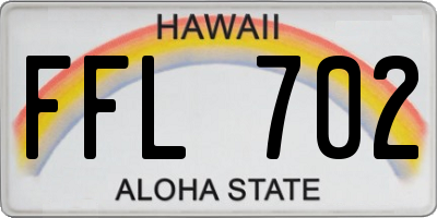 HI license plate FFL702
