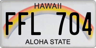 HI license plate FFL704