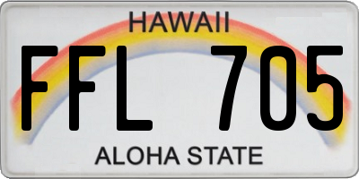 HI license plate FFL705