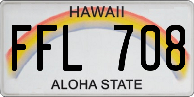 HI license plate FFL708