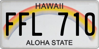 HI license plate FFL710