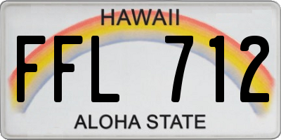 HI license plate FFL712