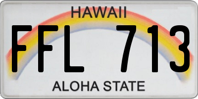 HI license plate FFL713