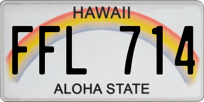 HI license plate FFL714