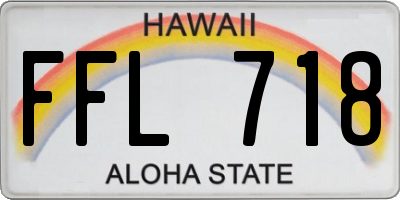 HI license plate FFL718