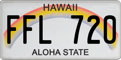 HI license plate FFL720