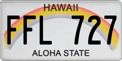 HI license plate FFL727