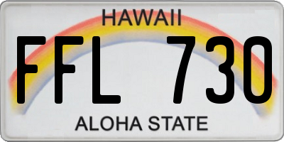 HI license plate FFL730