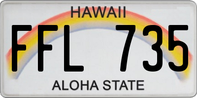 HI license plate FFL735